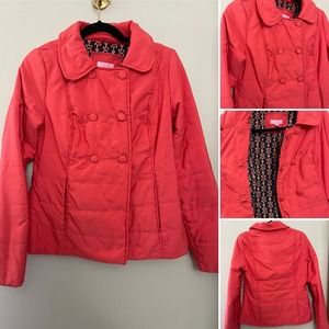 Lilly Pulitzer Coral Puffer‎ Preppy Jacket Size 6